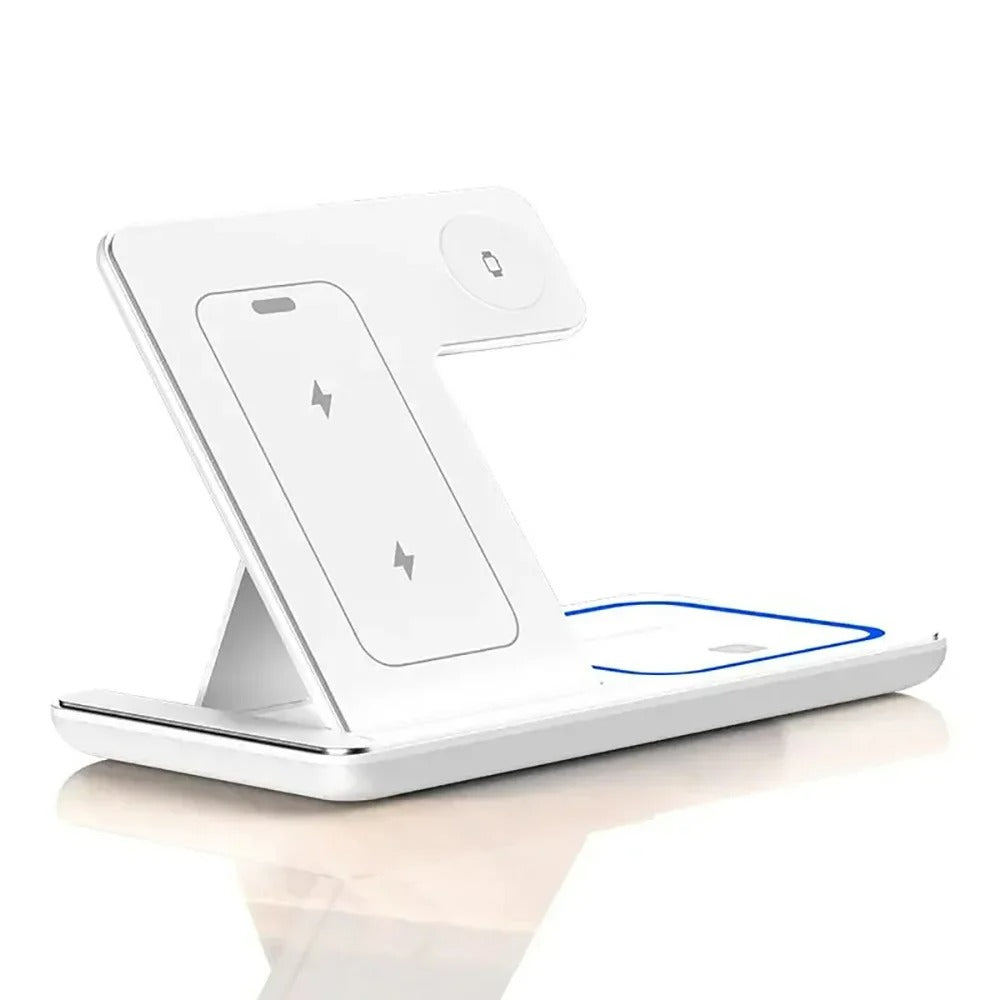 Draadloze oplaadstation met een magnetische snel laad stand voor telefoon horloge oortjes USB gevoed multi-device oplaad hub draagbare oplader