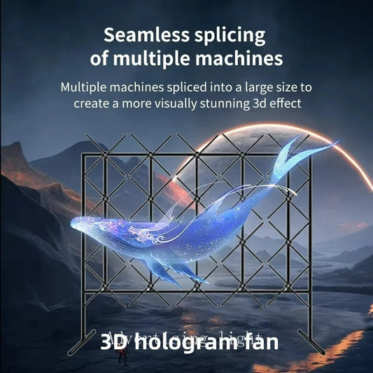 *3 3D Hologram Projector Fan Advertising Display Stand Led Sign Holographic Lamp Player 3D Fan Stand Support Splicing