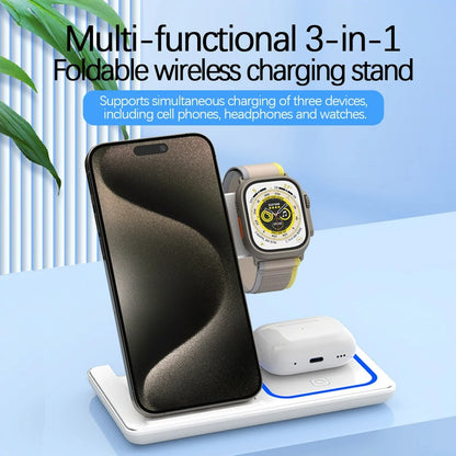 Draadloze oplaadstation met een magnetische snel laad stand voor telefoon horloge oortjes USB gevoed multi-device oplaad hub draagbare oplader