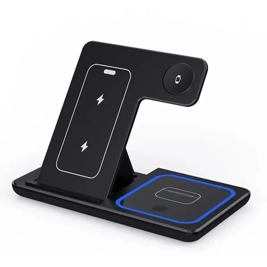 Draadloze oplaadstation met een magnetische snel laad stand voor telefoon horloge oortjes USB gevoed multi-device oplaad hub draagbare oplader
